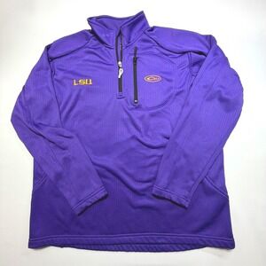 Drake LSU Tigers Quarter Zip Pullover Men's Medium Purple Embroidered